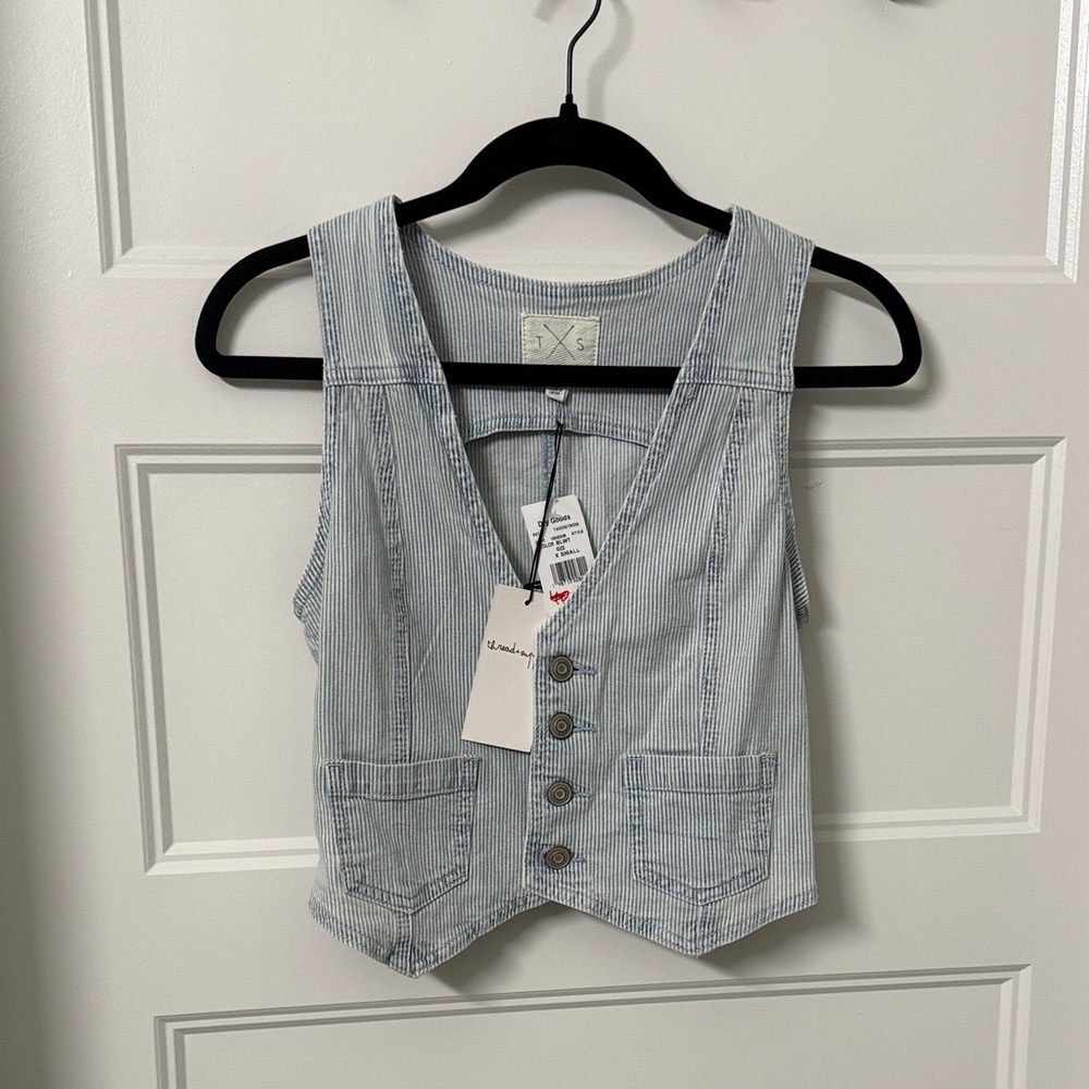 Dry Goods Blue Striped Vest Top